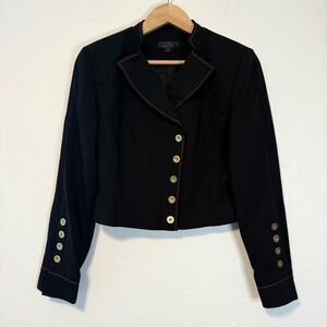 Vintage Style NY Paris Military Style Jacket Size 8